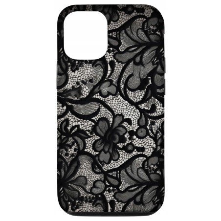 Outlet Etui iPhone 12/12 Pro Koronka Retro Czarny