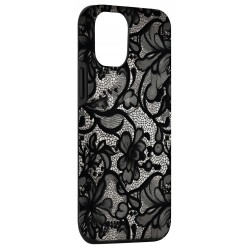 Outlet Etui iPhone 12/12 Pro Koronka Retro Czarny
