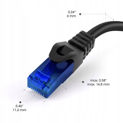 Outlet KABELDIREKT KABEL SIECIOWY 20 METRÓW CAT6/RJ45 czarny