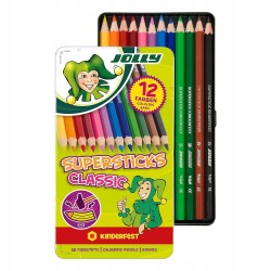 Outlet JOLLY 12 kredek Superstick Classic 3,8 mm w metalowym etui 3D