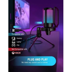 Outlet Mikrofon gamingowy FIFINE RGB z filtrem do komputerów PC szybkie
