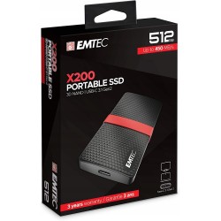 Outlet Dysk zewnętrzny SSD Emtec X200 512GB ECSSD512GX200 czarno-czerwony