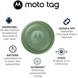 Outlet Motorola Moto Tag Lokalizator Andrioid IP67 Find My Device zielony