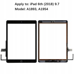 Outlet Ekran dotykowy iPad 6 2018 9.7 A1893 A1954 z przyciskiem Home czarny