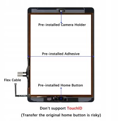 Outlet Ekran dotykowy iPad 6 2018 9.7 A1893 A1954 z przyciskiem Home czarny