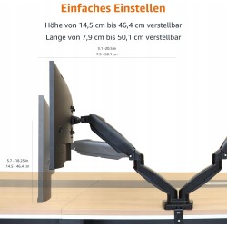 Outlet Amazon Basics Uchwyt biurkowy na dwa monitory VESA75X75/100X100mm