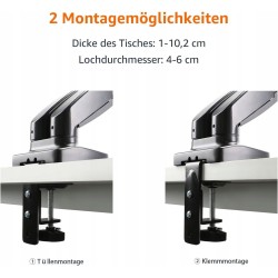 Outlet Amazon Basics Uchwyt biurkowy na dwa monitory VESA75X75/100X100mm