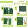 Outlet Sztuczny żywopłot bukszpan 25,4x25,4cm, 12 szt. na balkon 3m