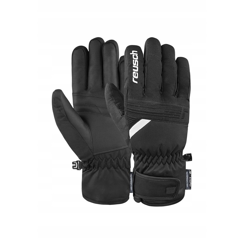 Outlet Rękawice narciarskie Reusch Baldo R-TEX XT wodoodporne czarno-białe
