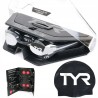 Outlet Zetsaw do pływania Czepek TYR Tracer-X Elite Mirrored Czarny/Srebny