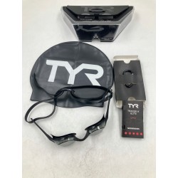 Outlet Zetsaw do pływania Czepek TYR Tracer-X Elite Mirrored Czarny/Srebny