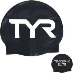 Outlet Zetsaw do pływania Czepek TYR Tracer-X Elite Mirrored Czarny/Srebny
