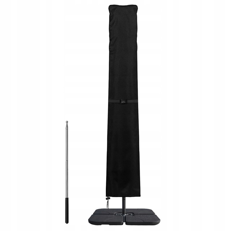 Outlet Dokon Pokrowiec na parasol ogrodowy 240x57/57 cm czarny z zamkiem