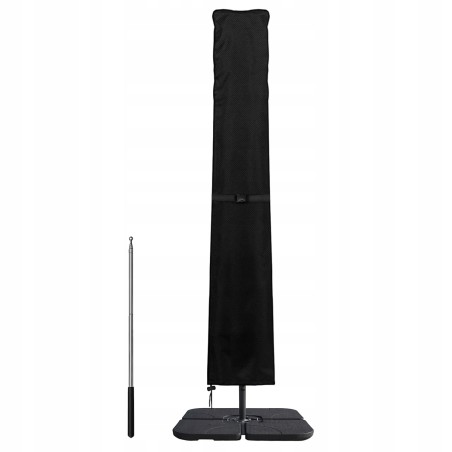 Outlet Dokon Pokrowiec na parasol ogrodowy 240x57/57 cm czarny z zamkiem