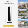 Outlet Dokon Pokrowiec na parasol ogrodowy 240x57/57 cm czarny z zamkiem