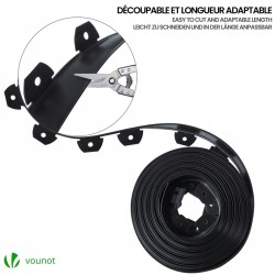 Outlet VOUNOT Obrzeże Trawnika Plastikowe 20m Palisada 5cm Czarny