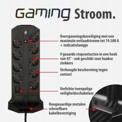 Outlet Brennenstuhl Wieża Zasilająca Gamingowa 9 Gniazd 5 USB 45W PD LED