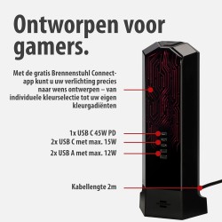 Outlet Brennenstuhl Wieża Zasilająca Gamingowa 9 Gniazd 5 USB 45W PD LED