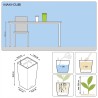 Outlet LECHUZA 18050 MAXI CUBI DONICZKA Z SYSTEMEM NAWADNIANIA BIAŁA 26 CM