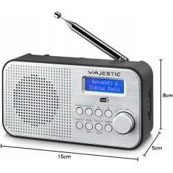Outlet Radioodtwarzacz Majestic DAB/DAB+/FM 3.7V/2000mAh Rt-194Dab srebrny