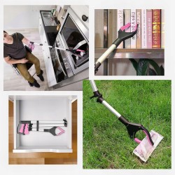 Outlet Chwytak teleskopowy do zbierania śmieci 108 cm różowy