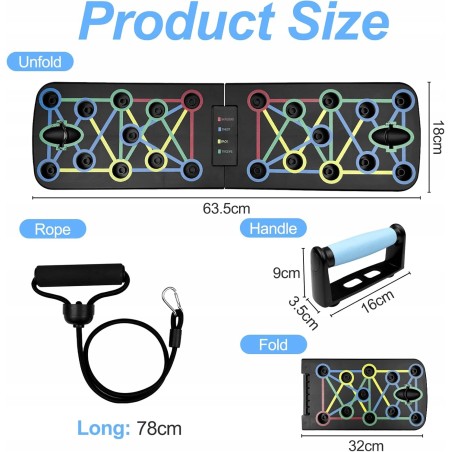Outlet Uchwyty do pompek deska treningowa premium push-up board czarna + 2