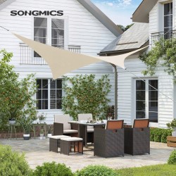 Outlet SONGMICS 3 x 3 m Markiza ŻAGIEL tarasowa ochrona UV odporny beżowy