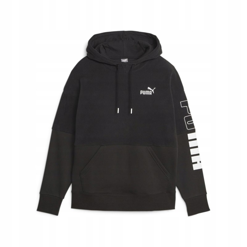 Puma Power Colorblock Zimowa Bluza z Kapturem S Czarny