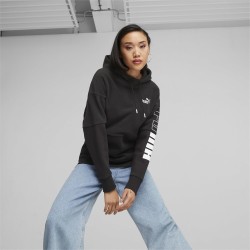 Puma Power Colorblock Zimowa Bluza z Kapturem S Czarny