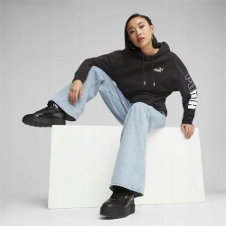 Puma Power Colorblock Zimowa Bluza z Kapturem S Czarny