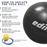 Outlet Edifit PIŁKA DO FITNESS ĆWICZEŃ DOMOWYCH JOGA ŚREDNICA 55cm CZARNA