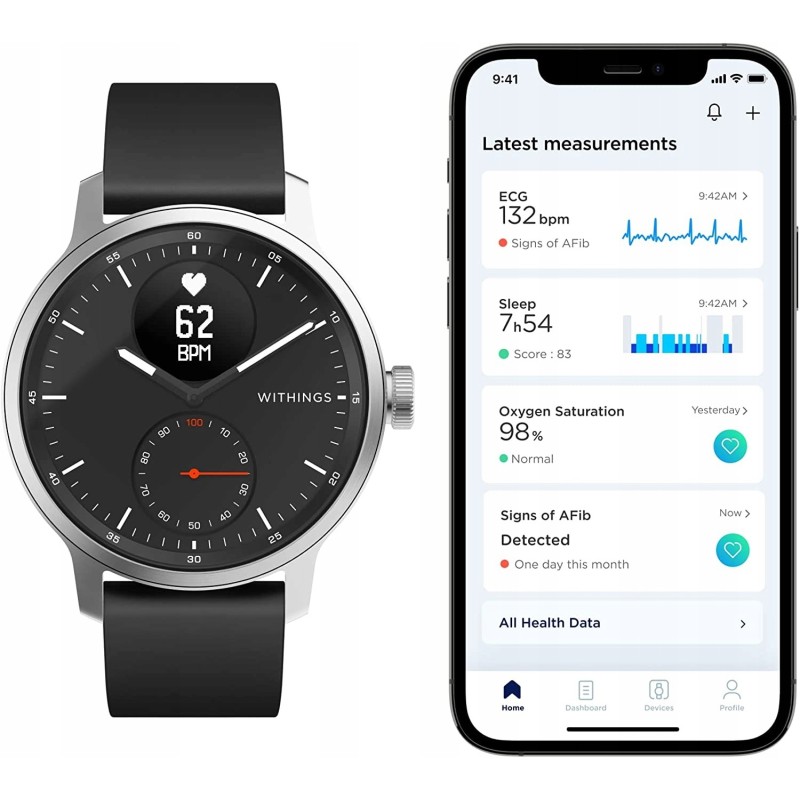 USZKODZONY Withings ScanWatch Hybrid Smartwatch EKG GPS sen