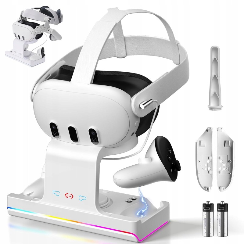 Outlet Stacja dokująca do ładowania Oculus/Meta Quest 3 z oświetleniem RGB