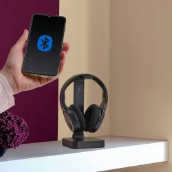 Outlet Słuchawki bezprzewodowe nauszne Bluetooth Hama TV PC stacja Czarny