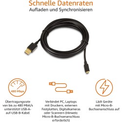 Outlet Kabel AmazonBasic USB - microUSB typ B 3 m czarny czarny