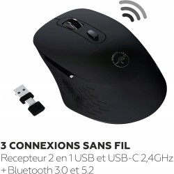 Outlet Ergonomiczna mysz - MOBILITY LAB Omega - adapter USB oraz USB-C