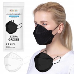 Zestaw 5 masek ochronnych TubeRoo FFP2 w kształcie ryby, czarne