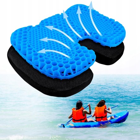 Outlet MMOBIEL Poduszka Antypoślizgowa do Kajaka Żelowa U 43x35cm czarna